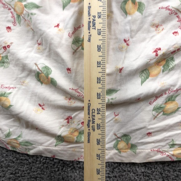 Crabtree & Evelyn Robe Womens Small White Cotton Kimono Belted Lemon Floral - Picture 12 of 13